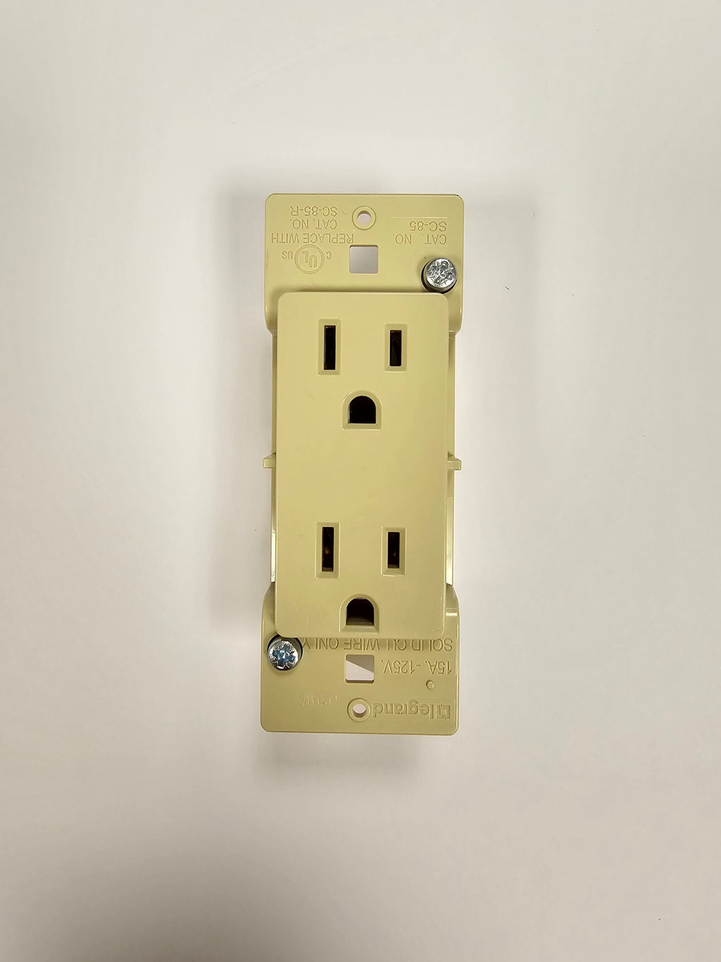 Pass & Seymour Mobile Home Almond Receptacle With Snap-On Plate - Self-Contained
