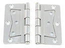 Satin Nickel Deluxe Interior Non-Mortise Door Hinge Pair