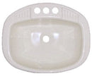 20in x 16in Plastic Rectangle/Oval Lavatory Sink (Almond)