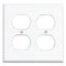 White Two Gang Wall Receptacle Plate