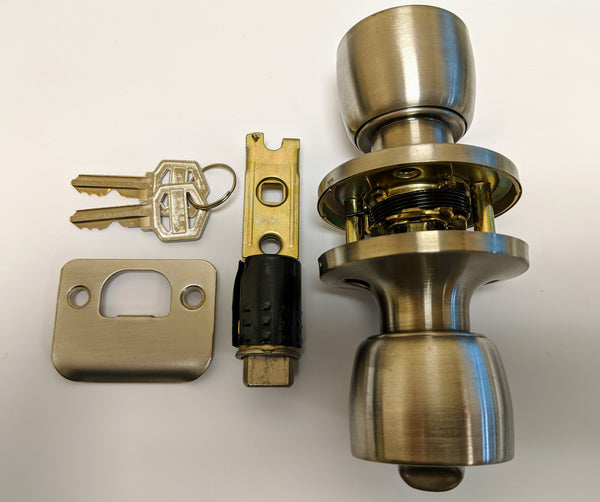 J&D Stainless Interior Privacy Knob Handle Lockset W/ Keys