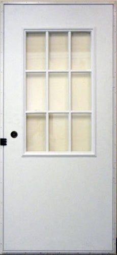9-Lite Outswing Door for Mobile Homes with Cottage Window (NOT RETURNABLE)
