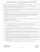 Instruction manual for Ventline bathroom exhaust fan with light, white in color, showing the fan's cover and part of the internal structure.
