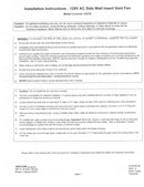 Instruction manual for Ventline White / Mill Sidewall Exhaust Fan