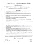 Instruction manual for a Ventline bathroom exhaust fan with white grill and side exhaust ductwork.