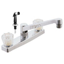 Non-Metallic 2-Handle Standard Kitchen Faucet with Side Sprayer in Chrome
