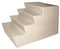 A beige outdoor step stool with a textured, slip-resistant surface and four steps, designed for use in all weather conditions.