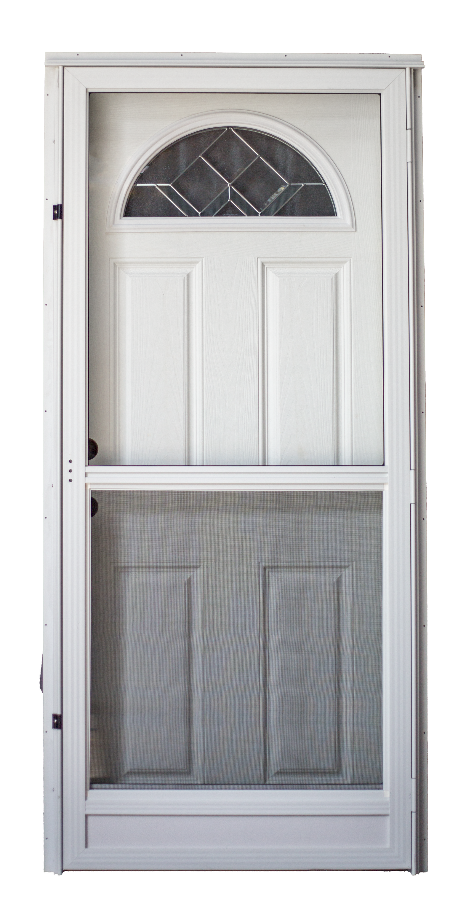 Vinyl Steel Combination Door w/ Decorative Fan Lite Glass – Star Supply USA