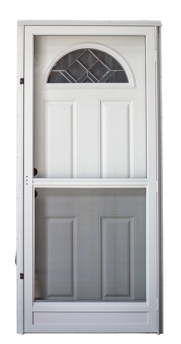 Combination Door for Mobile Home w/ Decorative Fan Lite Glass (NOT RETURNABLE)