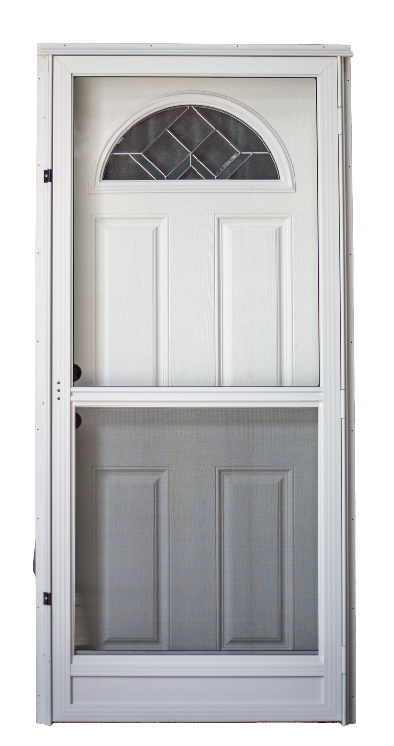 Combination Door for Mobile Home w/ Decorative Fan Lite Glass (NOT RETURNABLE)