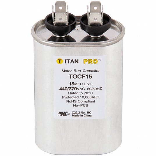 15 Micro Farad 370 Volt Motor Run Capacitor (ACC-TOCF15) (NOT RETURNABLE)