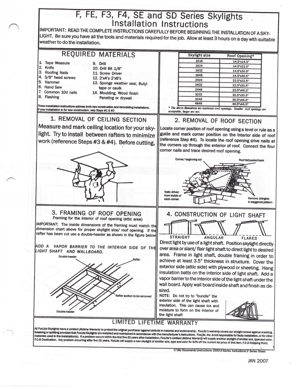Fox Lite 16inX32in Double Pane Emerald Mobile Home Skylight Star