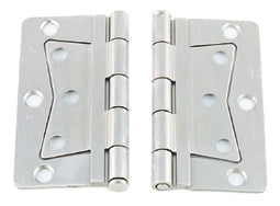 Satin Nickel Deluxe Interior Non-Mortise Door Hinge Pair