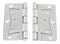 Satin Nickel Deluxe Interior Non-Mortise Door Hinge Pair