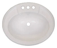 20in X 17in Plastic Oval Lavatory Sink (Almond)