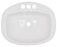 20in x 16in Plastic Rectangle/Oval Lavatory Sink (White)