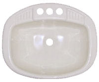 20in x 16in Plastic Rectangle/Oval Lavatory Sink (Almond)