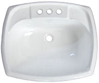 20in X 17in Plastic Rectangular Lavatory Sink (White)