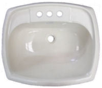 20in X 17in Plastic Rectangular Lavatory Sink (Almond)