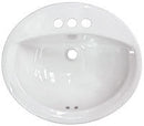 20in x 17in White Oval China Lavatory Sink