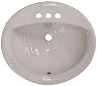 20in x 17in Almond Oval China Lavatory Sink