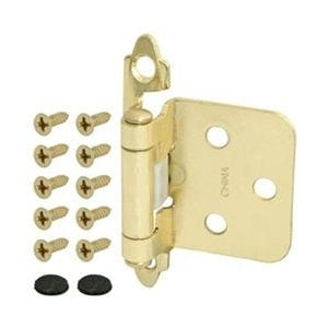 CABINET DOOR HINGE FLUSH MOUNT SELF-CLOSING Polished Brass