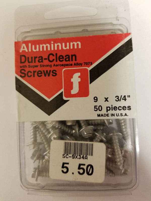 Aluminum Dura-Clean Screws 3/4 Inch ( Wont Rust )