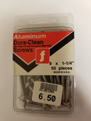 Aluminum Dura-Clean 1-1/4 inch Screws ( Wont Rust )