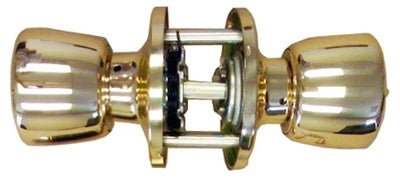 Cardinal Polished Brass Knob Handle Entrance Door Lock Set