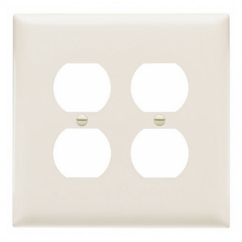 Almond Two Gang Wall Receptacle Plate