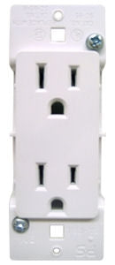 Pass & Seymour White Self Contained Wall Receptacle