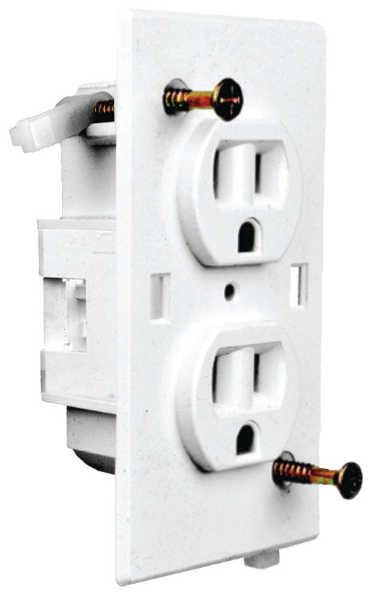 Wirecon White Self Contained Wall Receptacle