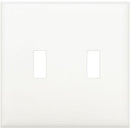 White Two Gang Wall Switch Plate