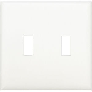 White Two Gang Wall Switch Plate