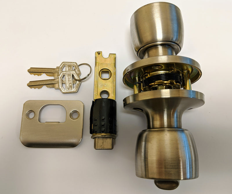 J&D Stainless Interior Privacy Knob Handle Lockset With Keys