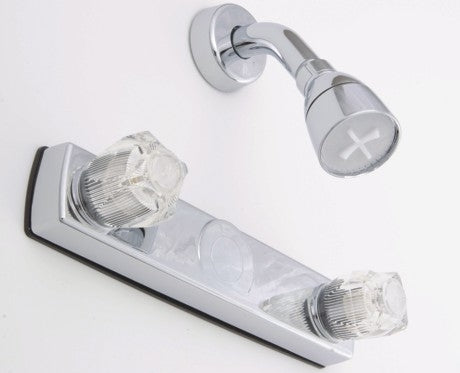 Empire 8in Chrome Shower Faucet (Brass Stems)