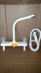 White High Rise Kitchen Faucet With Sprayer